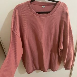 Aerie Pink Corded Sweatshirt